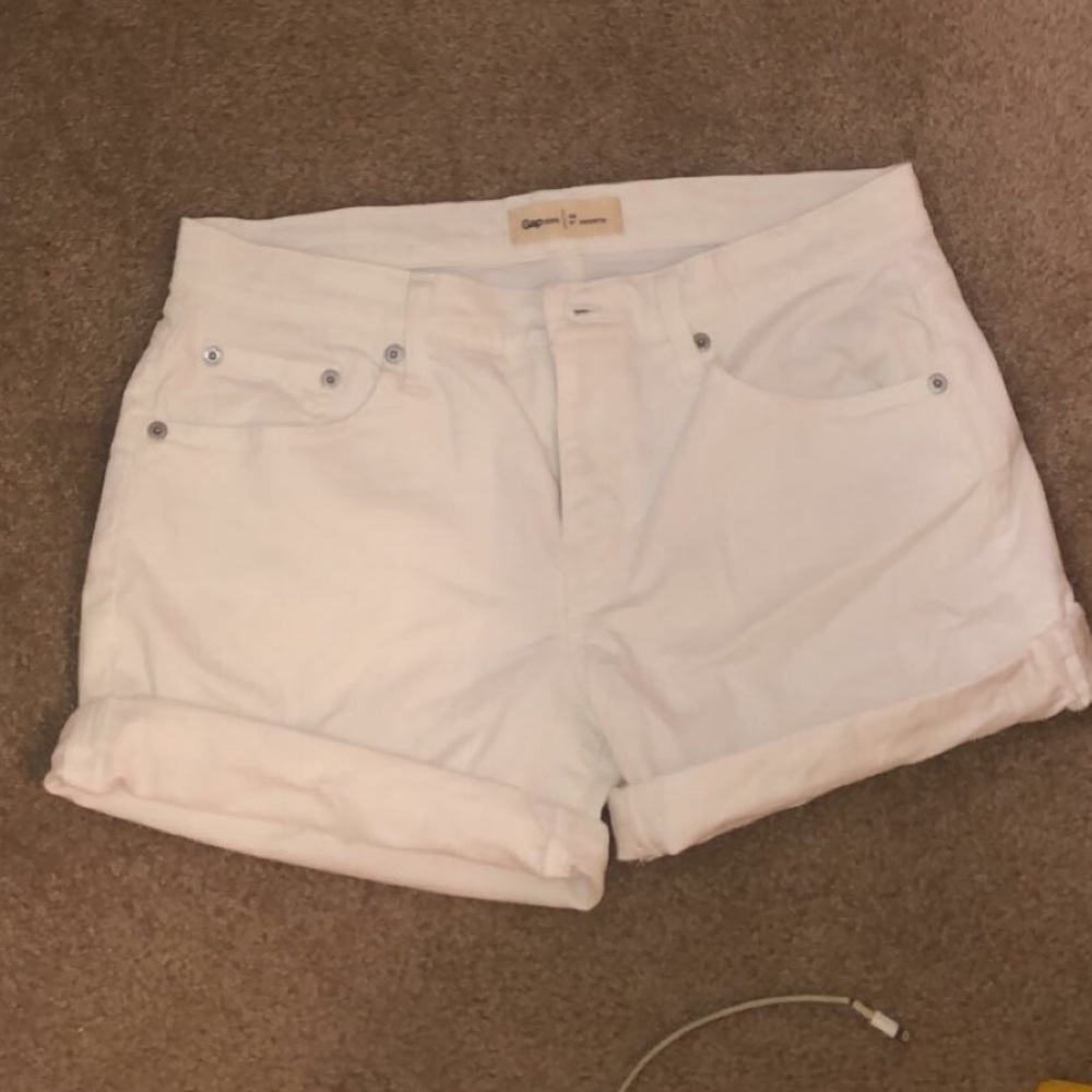 White jean shorts